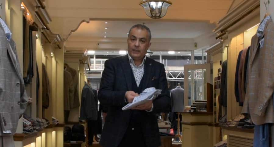 Video thumbnail for tailoring video for Gabucci Menswear in Bath, shot and edited by Serious Content, London